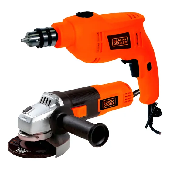 Amoladora 115mm 820w + Taladro 13mm 550w Black Decker Hg7255