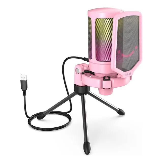 Micrófono Fifine Usb Para Pc Para Streaming De Podcasts, Rgb