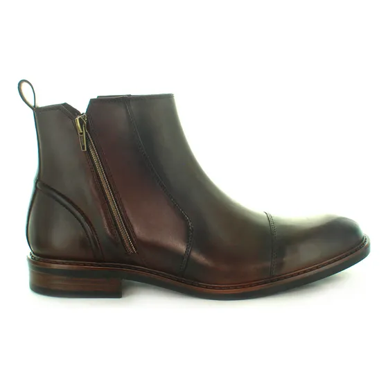 Bota Christian Gallery De Piel Con Cierre Para Hombre