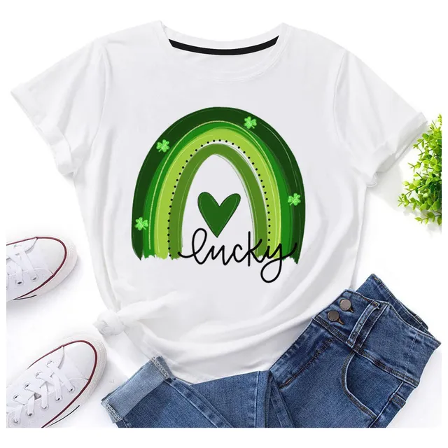 Calle Mujer Top Casual Moda Dia Patrick Camiseta Manga Corta