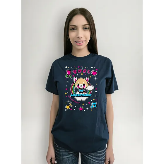 Polera Aggretsuko Hello Kitty Stampada Dtf Cod 005