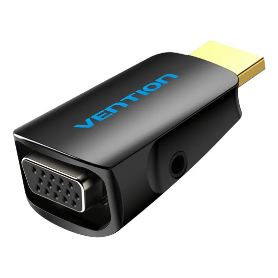 Adaptador Union Vention - Hdmi Macho A Pantalla Vga Hembra Con Audio 3.5mm - Certificado Full Hd 1080p 60hz - Pc / Proyector / Notebook / Tv - Aidb0