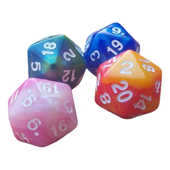Set De 4 Dados De 20 Caras Para Juegos De Rol O Cartas