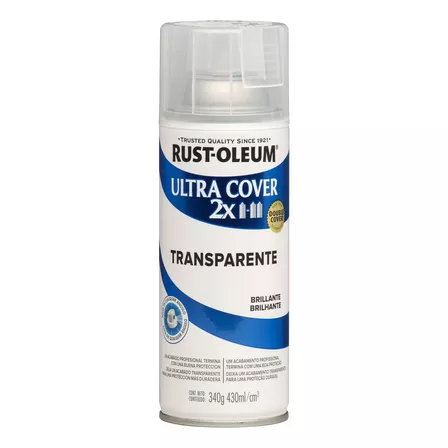 Pintura Aerosol Rust Oleum Ultra Cover 340ml color transparente brillante