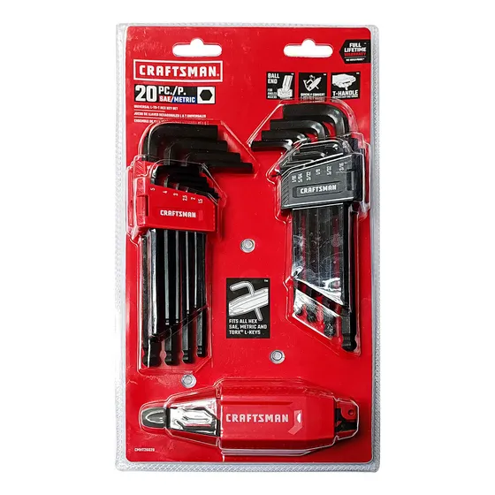 Llaves Allen  C/palanca 20pzas Craftsman