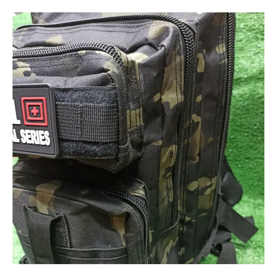 Morral Bolso Mochila  Táctico Colo Marrón Y Negro