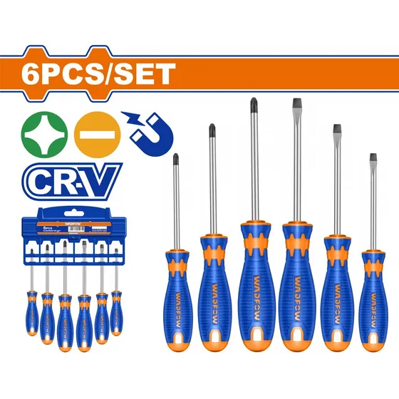 Set De 6 Destornilladores Estria Pala Crv Wadfow
