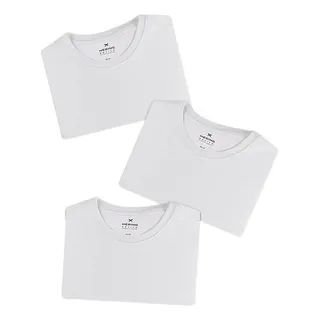 Kit 3 Camisetas Femininas Brancas Hering 100% AlgodĂŁo Kit 3 Camisetas Femininas Brancas Hering 100% AlgodĂŁo