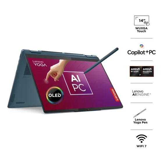 Yoga 7 Gen 10 R7 Krackan 32gb 1tb 14  Oled Touch Tidal Teal
