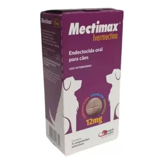 Mectimax Para Cães 12 Mg - 4 Comprimidos