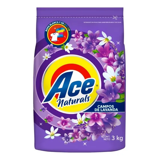 Detergente En Polvo Ace Naturals Lavanda 3000gr