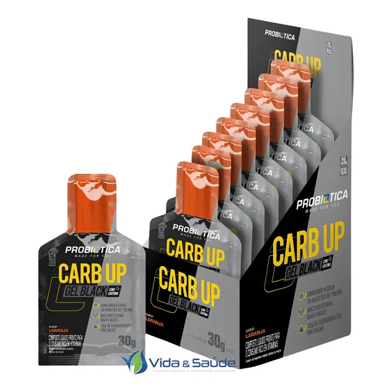 Carb Up Black Gel C/ Cafeína 10 Sachês Laranja - Probiótica