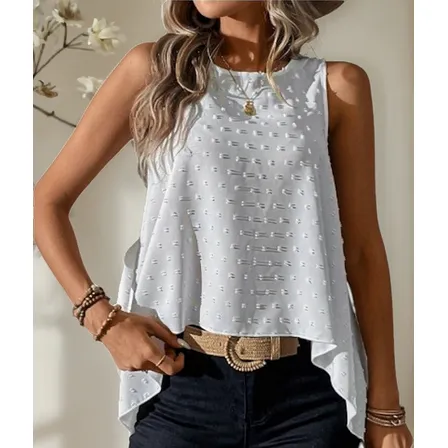 Blusa Top Mujer Con Bajo Asimetrico