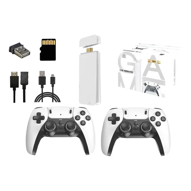 Stick Vídeo Game 4k 120000+ Jogos 64gb 2 Controles Sem Fio