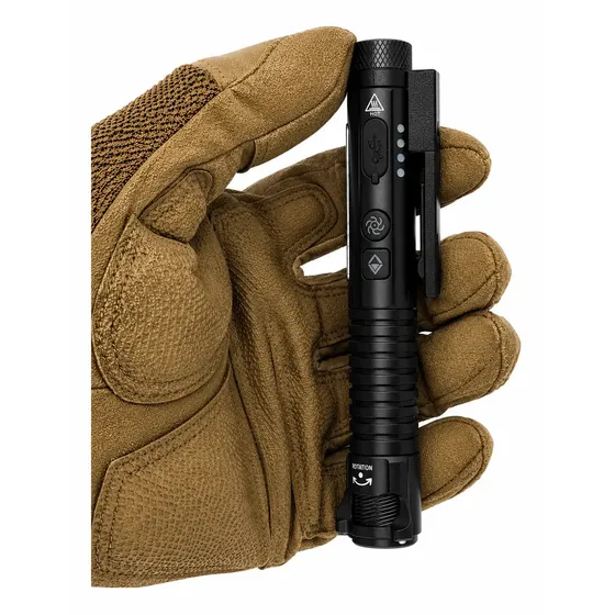 Lanterna Tática EDC USB-C Multifuncional Com Laser UV e Base Magnética