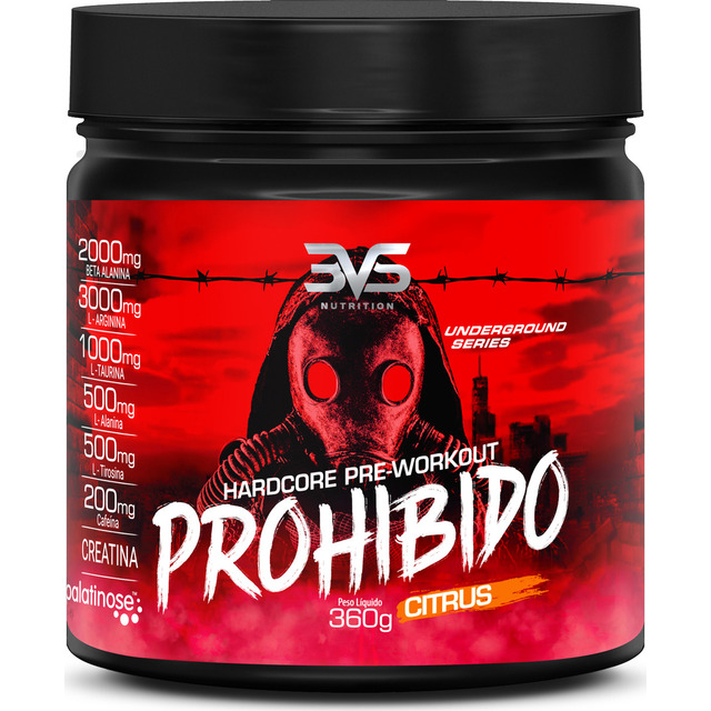 Pré Treino Prohibido 360g - Sabor: Citrus - Fórmula Exclusiva Com 8 Ingredientes Contendo ... Pré Treino Prohibido 360g - Sabor: Citrus - Fórmula Exclusiva Com 8 Ingredientes Contendo ...