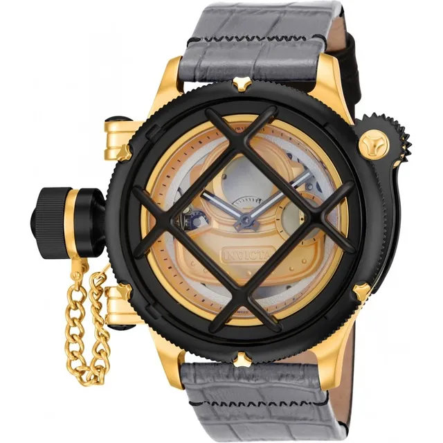 Invicta Nautilus Gold Black Mechanical Swiss 50mm