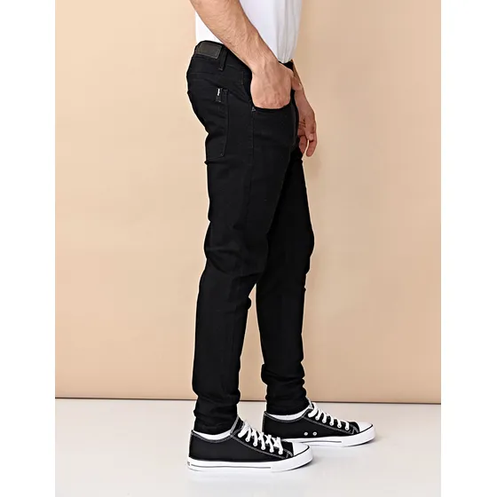 Pantalón Jean Chupín M51jeans Negro Hombre Gabardina