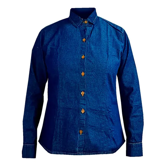 Camisa Jean Dotación Manga Larga Liviana 8 Onzas Dama