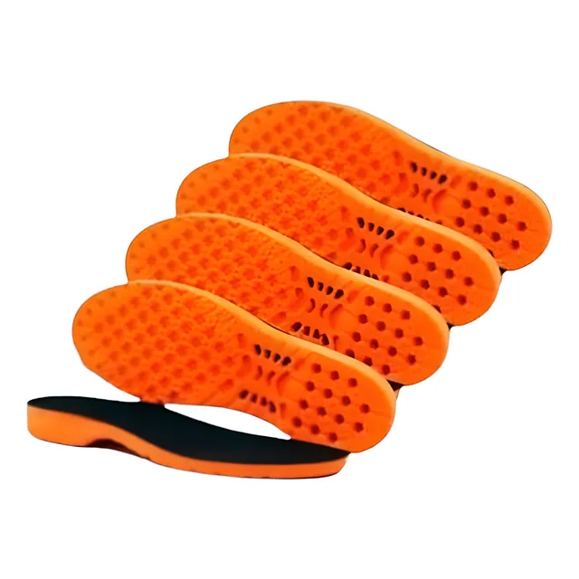 Kit 4 Pares Palmilha Gel Grossa Ortopédica Anatômica Macia Cor Laranja Tamanho Da Palmilha 41/42