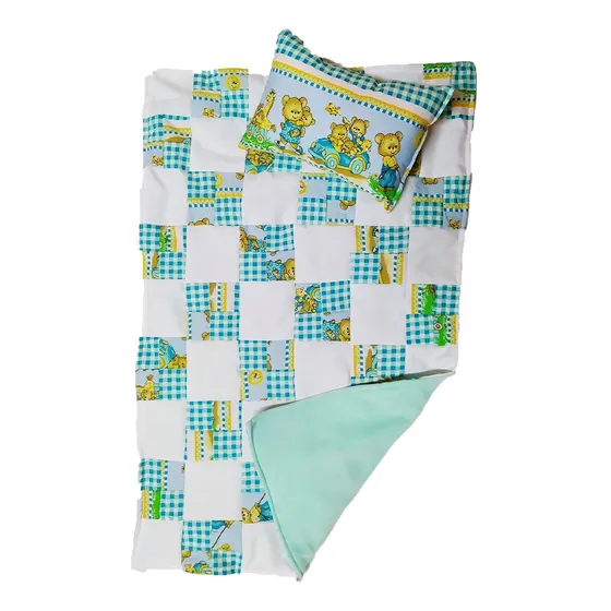 Manta Rebozo Cobija Frazada Polar + Almohada Para Bebe 90x60