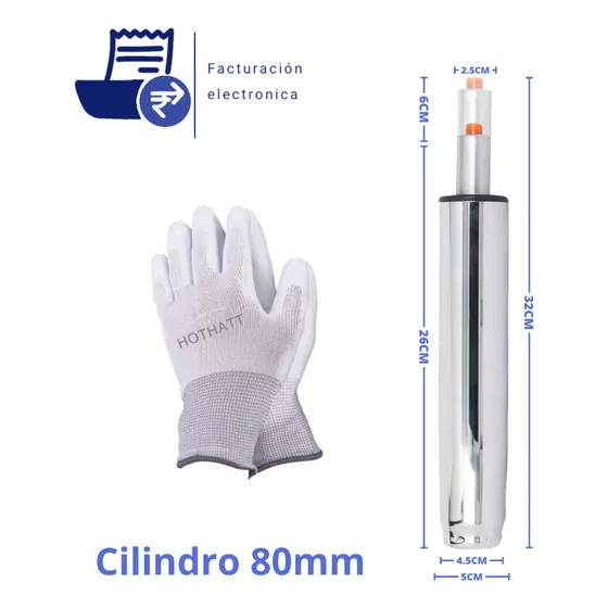 Cilindro Neumático Cromado Silla Giratoria Ejecutiva 80mm