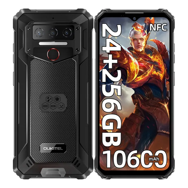 Celular Oukitel Wp23 Plus 24(8+16)gb Ram 256gb Rom Dual Sim 10600mah Smartphone 6.52in Hd Ip68/ip69k Impermeable Celulares Economicos Nfc/gps/face Id