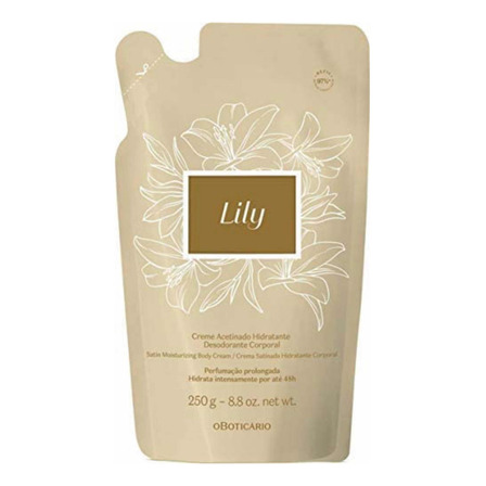 Refil Creme Acetinado Hidratante Desodorante Corporal Lily 250g O Boticário Refil Creme Acetinado Hidratante Desodorante Corporal Lily 250g O Boticário