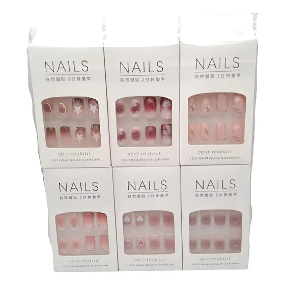 Uñas Postizas Pres On Simple Set De 12 Unds