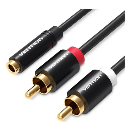 Cable De Audio Vention Auxiliar 3.5mm Hembra A 2rca Macho 1m