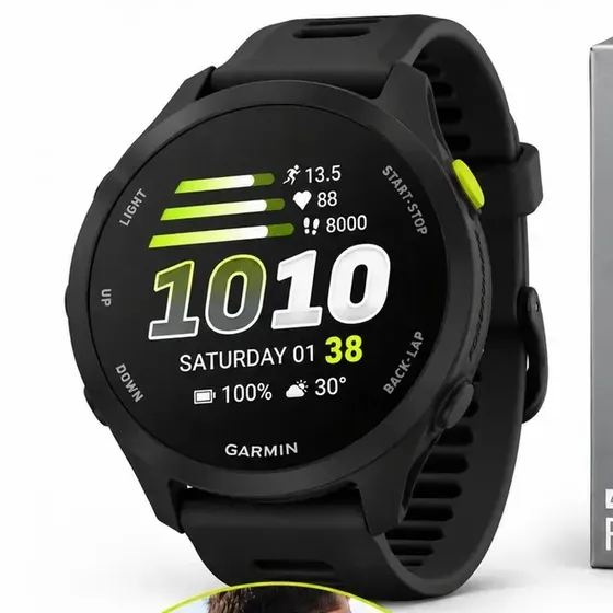 Relógio Garmin Forerunner 70 Monitor Cardíaco Gps 43mm Preto Esportivo Inteligente Digital Corrida C