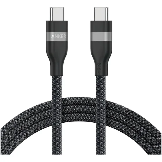 Cable Celular Anker Nano USB-C a USB-C, 240w, 1.8M, Carga Rápida y Transferencia de Datos Segura, para Mac, iPhone, Laptops, Tablets y Smartphones, Negro – Resistente y Confiable para Uso Diario
