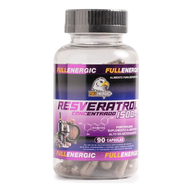 Resveratrol 90 Cápsulas 1500 Mg Alto En Antioxidantes Sabor Neutro