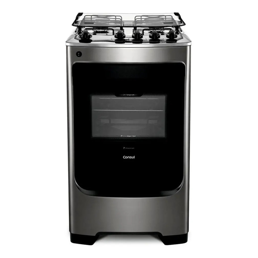 Fogao Consul 4 Bocas Acendimento Aut Inox