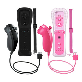Pacote Com 2 Controles Sem Fio E Nunchuck Para Console Wii E Pacote Com 2 Controles Sem Fio E Nunchuck Para Console Wii E