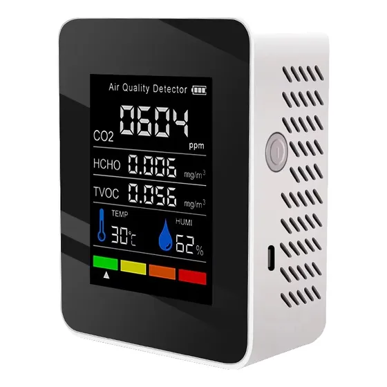 Monitor Calidad Aire Co2 Detector Temp Humedad Recargable