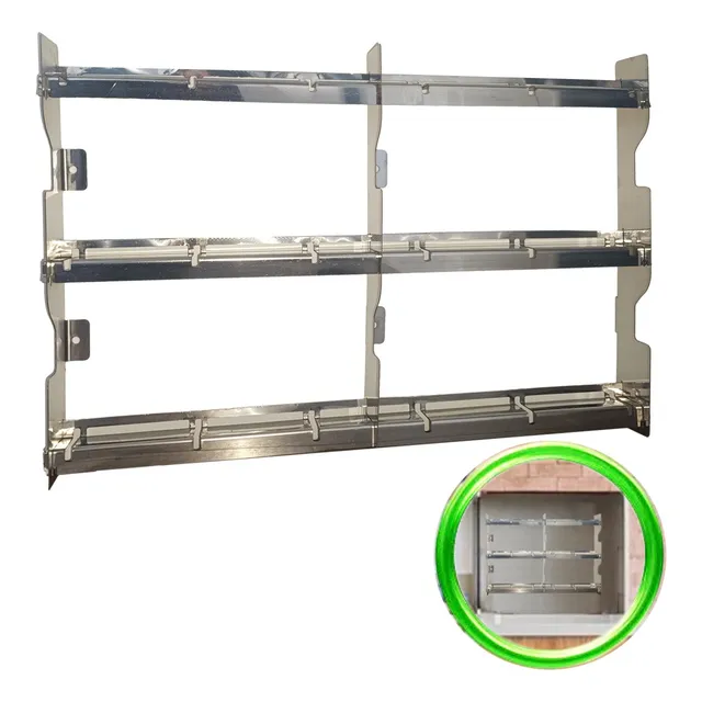 Suporte Para Espeto Suspenso Inox 59cm Grade Churrasqueira