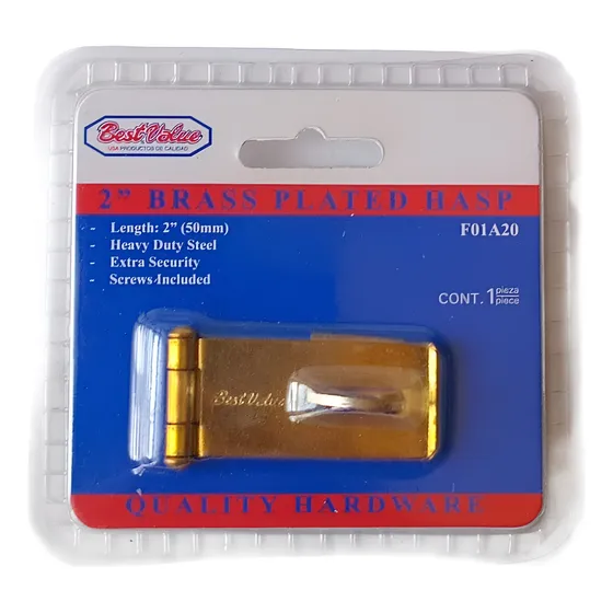Portacandado 2 Pulg Bisagra Seguridad  Dorado Best Value