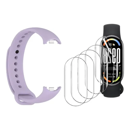 Pulseira De Silicone Conector trava Metal + 5x pelicula gel xsmart