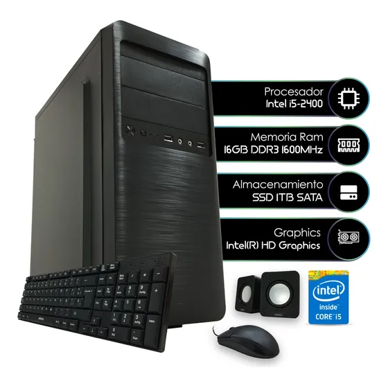 Pc Armada intel I5 16gb Memoria Ram Ssd 1tb Almacenamiento + Windows 10 Pro + Wifi/teclado/mouse/parlantes