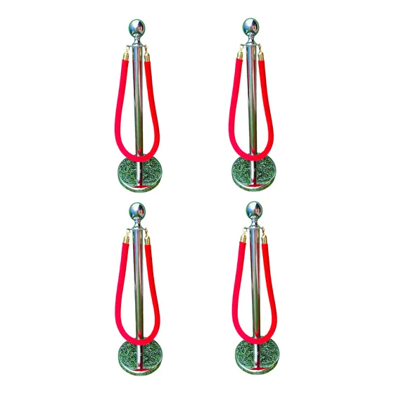 Separador De Fila Emperador Color Plata Pack 4 + Cordón Rojo
