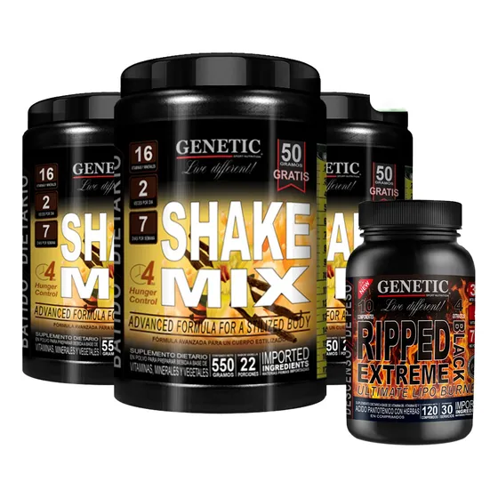 Reemplaza Comida Vegano Dieta Shake Mix Ripped Black Genetic