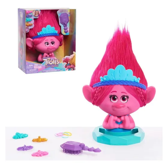 Muñeca Trolls Poppy Cabeza Para Peinar 11 Pzas 30 Cm