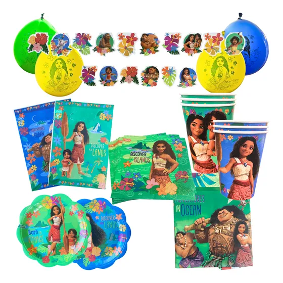 Pack Cumpleaños Moana X 30 Original Cotillón Activarte