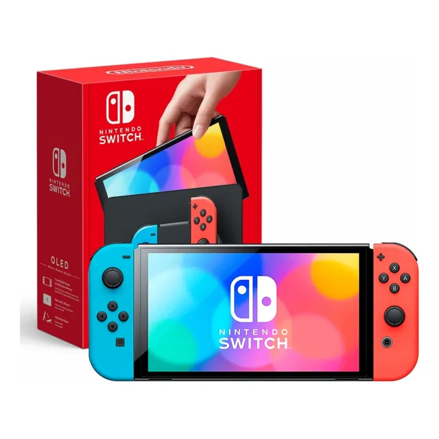 Consola Nintendo Switch Oled Neon Azul Y Rojo Heg-s-kabaa V2