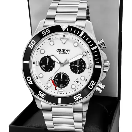 Relógio Masculino Orient Panda Cronógrafo Solartech Neo Sports Exclusivo Mbssc304b1sx