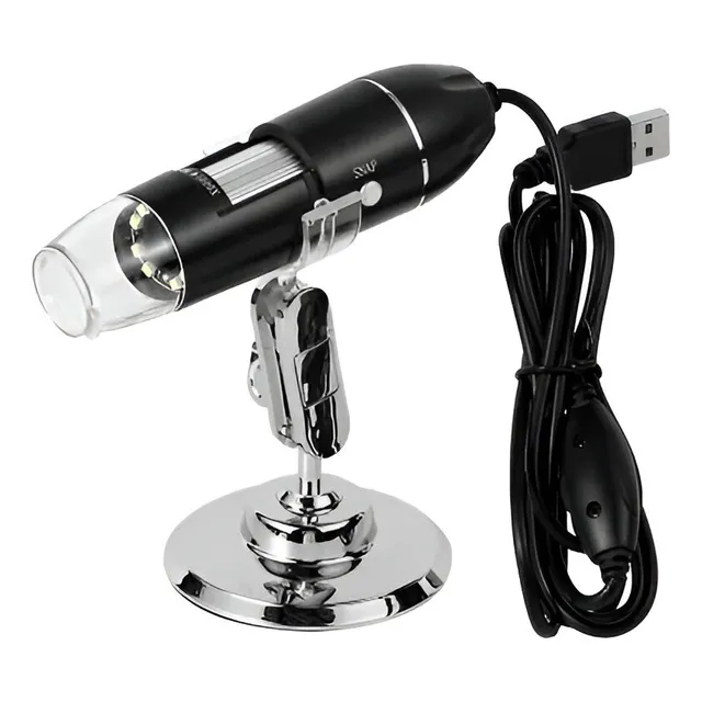 Microscopio Digital X1000 Usb Zoom 8 Led Soporte Laboratorio