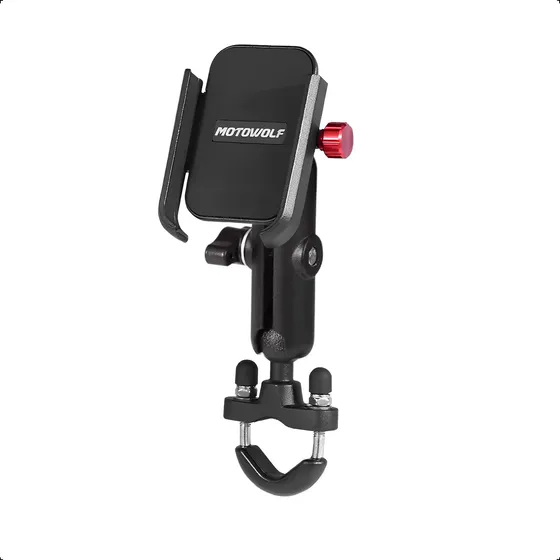 Soporte Porta Celular Aluminio Para Motos Manillar Motowolf