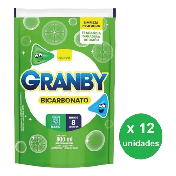 Caja Deterg Ropa Liquido Granby Verde 800ml X12u - Dh Tienda