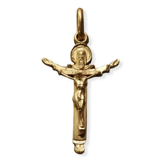 Cruz Oro 10k Dios Padre Hijo Y Espíritu Santo #999